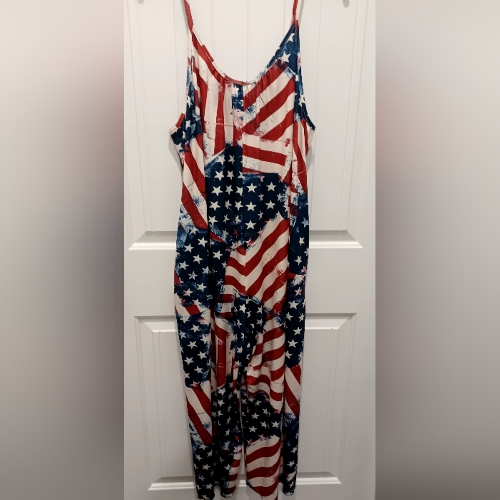 American Flag Jumpsuit Sz Xxl  #0429